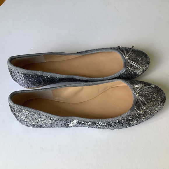 BR silver glitters ballet flats size 9.5 (9) - Picture 1 of 6